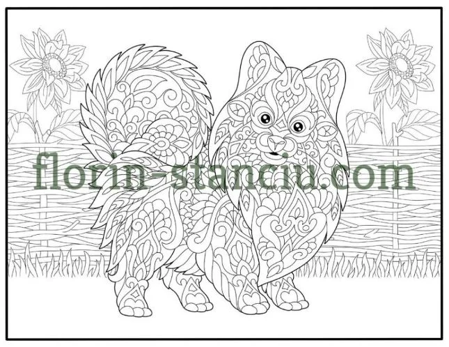 Pomeranian Mandala Animals Coloring Book
