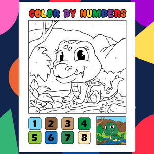 Color by Numbers Baby Dino