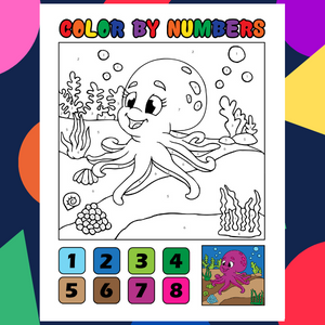 Color by Numbers baby Octopus