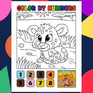 Color by Numbers Baby Leopard