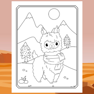 Llama Coloring Book - Mountain Explorer