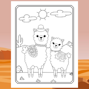 Llama Coloring Book - Cute Llama Family