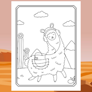 Llama Coloring Book - Music