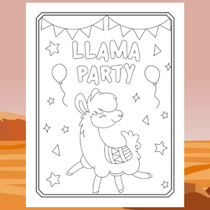 Llama Coloring Book - Llama Party