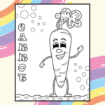 Carrot - Kawaii Food Coloring Book for Kids