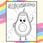 Kawaii Food Coloring Book for Kids - Avocado