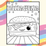 Burger Kawaii Food Coloring Book for Kids