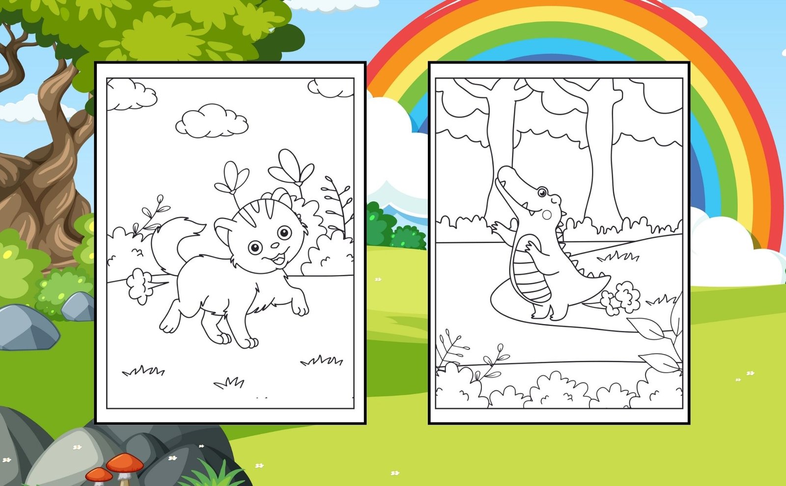 Cute Farting Animals: Coloring Book