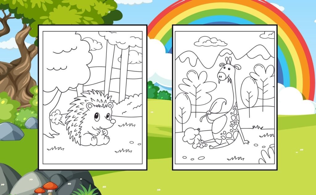 Cute Farting Animals: Coloring Book. Giraffe