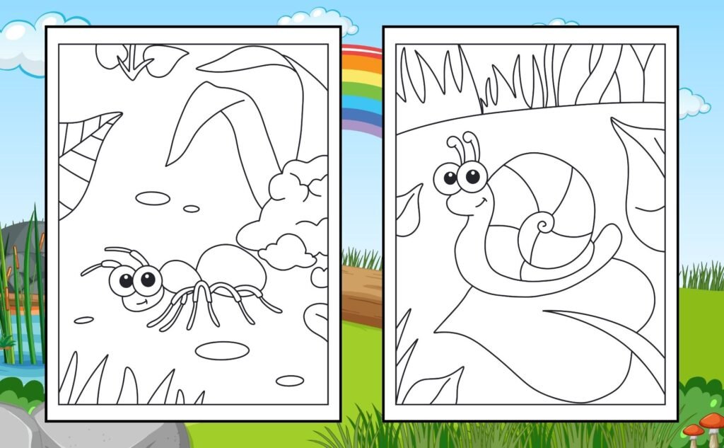 Cute Bugs and Insects Coloring Book for Kids