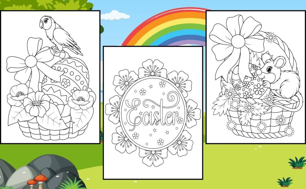 Cute Easter Animals Coloring Book for Kids