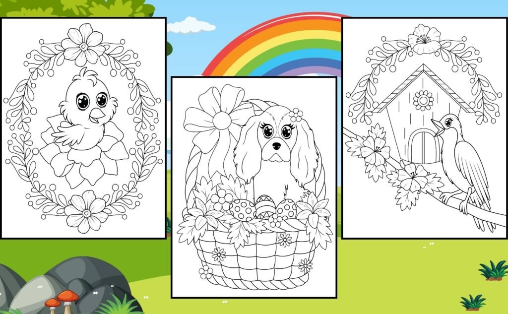 Cute Easter Animals Coloring Book for Kids