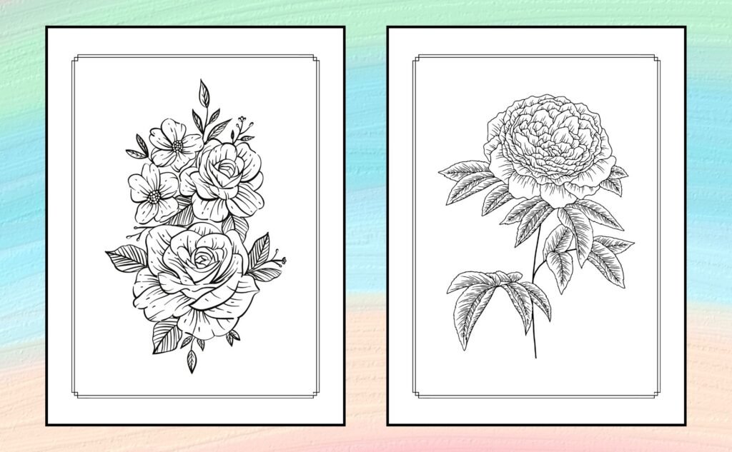 Floral Coloring Book for Adults: 95 Stunning Flower Illustrations for Teens and Adults - An Awesome Coloring Journey for Mindfulness, Anxiety Relief, and Relaxation