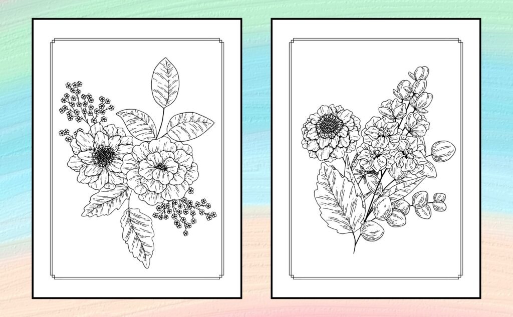 Floral Coloring Book for Adults: 95 Stunning Flower Illustrations for Teens and Adults - An Awesome Coloring Journey for Mindfulness, Anxiety Relief, and Relaxation