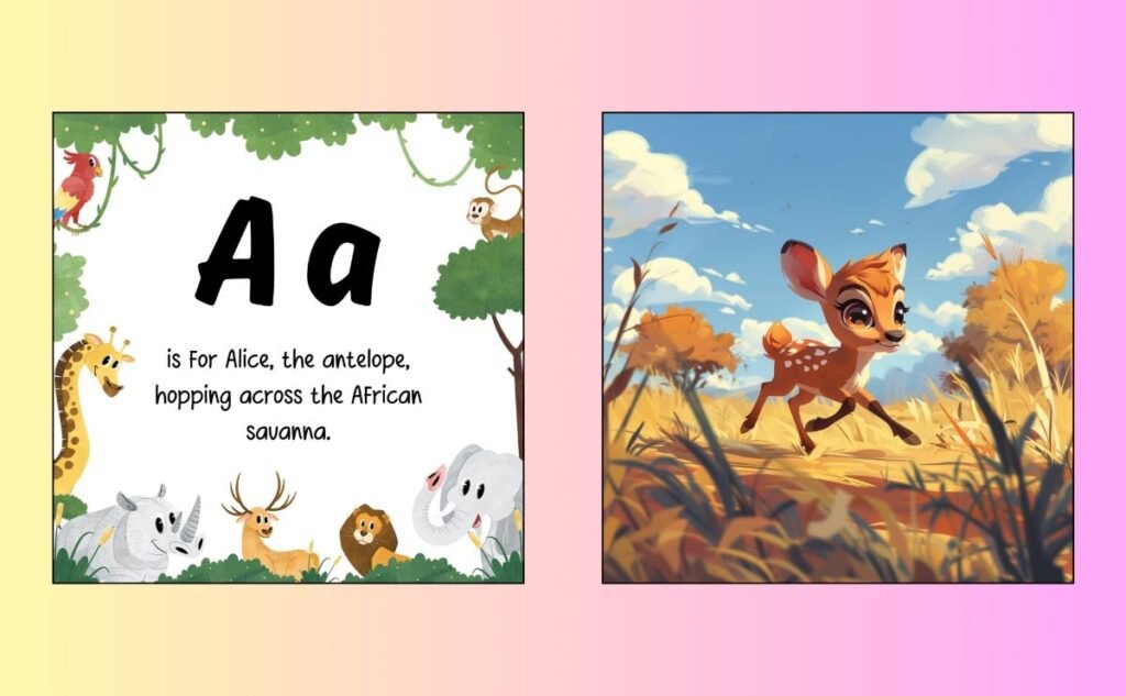 Alphabet Book for Kids - Antelope