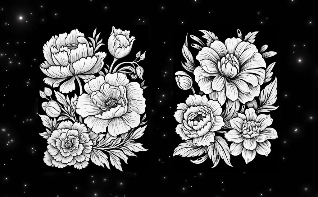 Midnight Flower Bloom Coloring Book