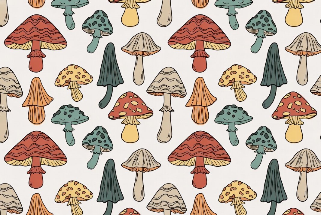 decorative mushroom patterns for coloring